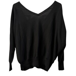 ba&sh Elsy Black Button Back Batwing Cardigan Sweater Noir Size 0 XS 1E22ELSY